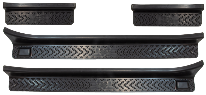 Jeep Wrangler Unlimited JLU Entry Guards - Front + Rear - Fishbone Offroad - Durable TPU Plastic - `18-`27